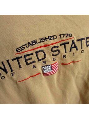 XL Vintage T-Shirt 90's United States Of America Embroidery Flag Old Varsity